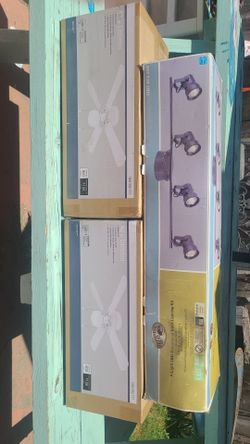 Two 42 Inch Ceiling Fans. One 4 Directional Led Light