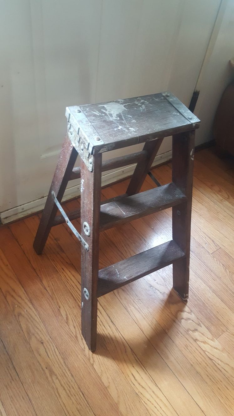 Antique vintage primitive step ladder