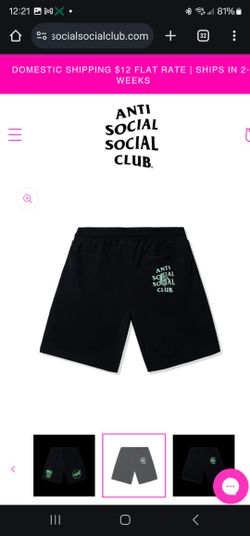 Anti Social Social Club Nebula Shorts- Black Glow In The Dark _ Size XL Brand New NASA Sold-out!