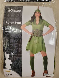 Spirit Halloween Disney Peter Pan Dress Costume Women's Small 4/6 Complete NEW