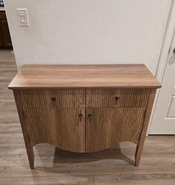 Wood Accent Cabinet with Fluted Doors