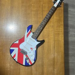 Red, Blue, and White Bass guitar