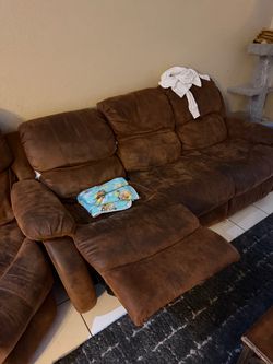 Brown Microfiber Reclining Sectional
