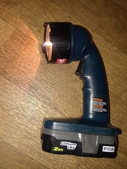 Ryobi 18 volt flashlight with brand new 2.0 amp hour battery