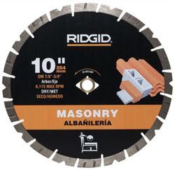 RIDGID 10 in. Masonry Cutting Segmented Rim Diamond Saw Blade