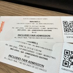 Tickets To Del Mar SDFair And Concert: MAXWELL