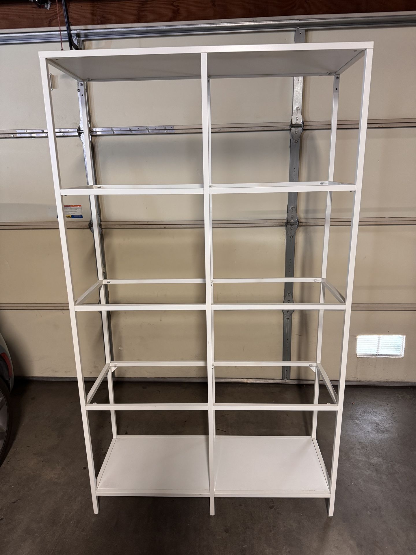 IKEA-VITTSJÖ Shelf unit, white/glass