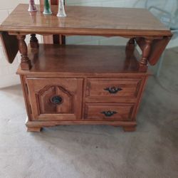 Vintage Bar Cart On Wheels Portable 