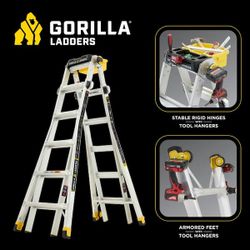 Gorilla Ladders 23 ft. Reach MPXT Aluminum Multi-Position Ladder -  375 lbs. duty rating and 28 adjustable positions.