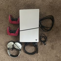 PS5 with 2 controllers 1 pairs of head phones