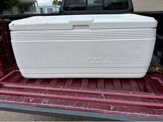 $80 cash used Coleman cooler lid is broke off easy fix from Home Depot or ace hardware great for jobsite or camping very large cooler the cracks are o