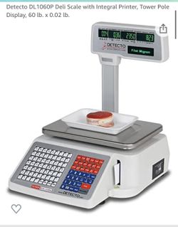 Detecto DL1060P Deli Scale with Integral Printer, Tower Pole Display