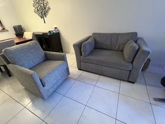 Loveseat sofa - pull out bed and another chair