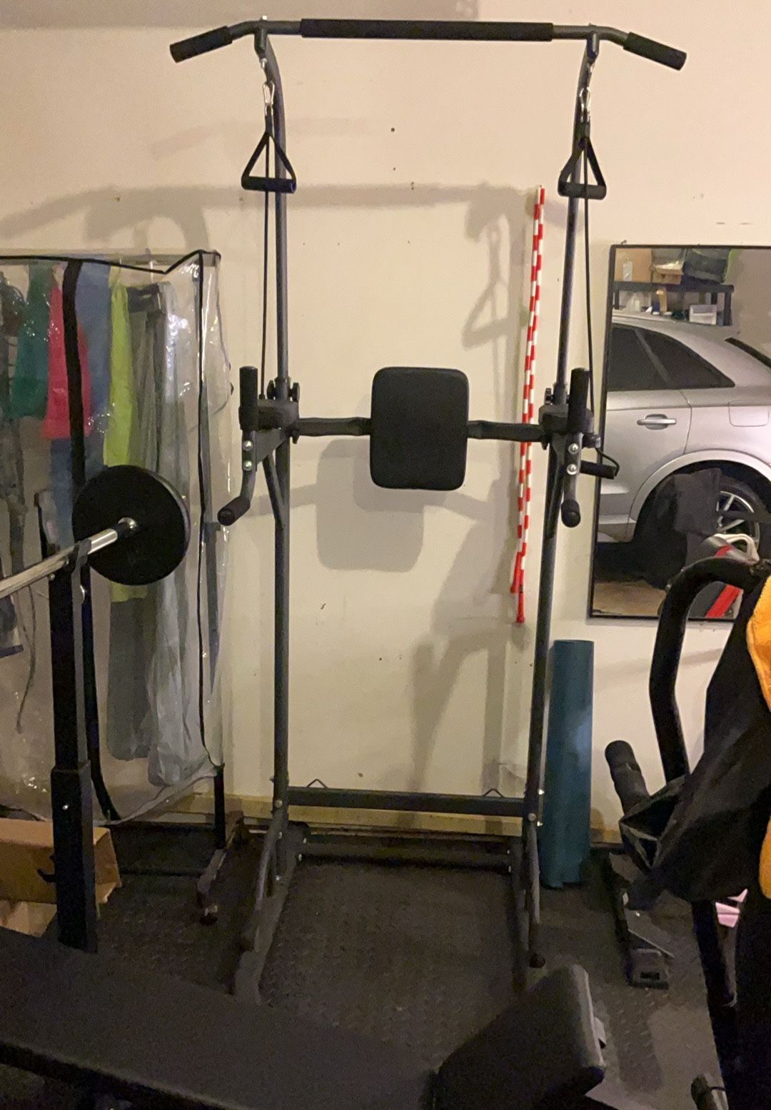  WMK Power Tower Dip Station Pull Up Bar for Home Gym Strength Training Fitness Workout Equipment 