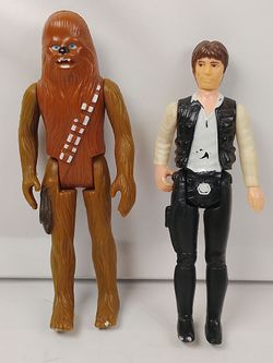 Kenner Star Wars 1977 Vintage Han Solo (Big Head) & Chewbacca