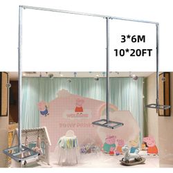 10x20ft Backdrop Stand, Wedding Party Backdrop Stand Pipe Kit Curtain Frame, Professional Background