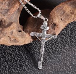 ✨PURE STAINLESS STEEL CROSS & CHAIN