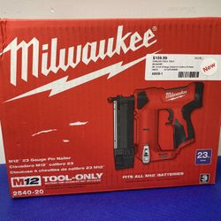 Milwaukee M12 12-Volt 23-Gauge Lithium-Ion Cordless Pin Nailer (Tool-Only) 