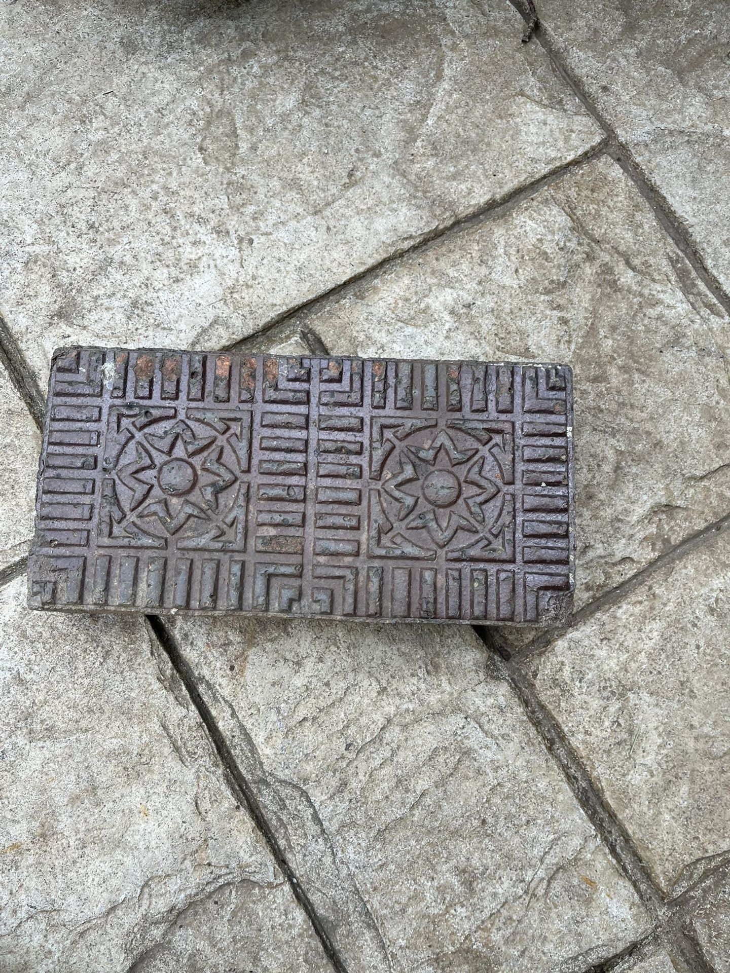 Antique NELSONVILLE Salt Glazed STAR and circle bricks Brick The Nelsonville company operated from 1(contact info removed). Measurements: 2"