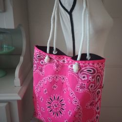 Pink Paisley Tote Bag