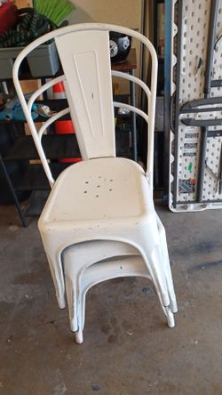 Metal Dinning Chairs - white and or folding picnic table