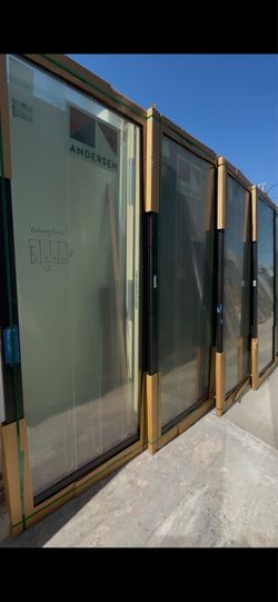 Black multi sliding glass doors 12’x8”