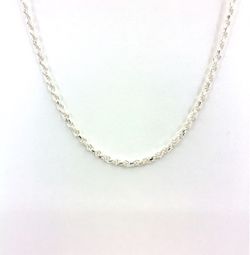 925 Sterling Silver 22” Rope Necklace 24.70g 3.7mm 21978009