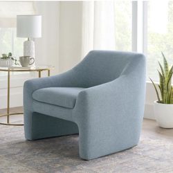 Curvy Accent Chair, Soft Blue, New