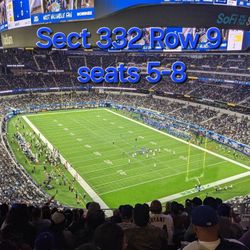 Sect 332 Row 9 Seats 5-8 Los Angeles Rams