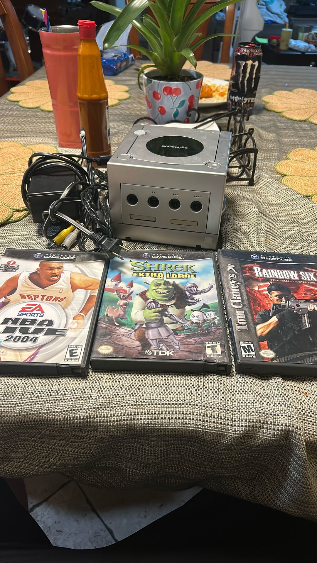 Gamecube With Cable And Games