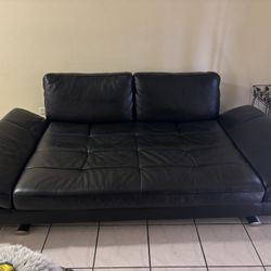 Sofá cama Negro De Piel