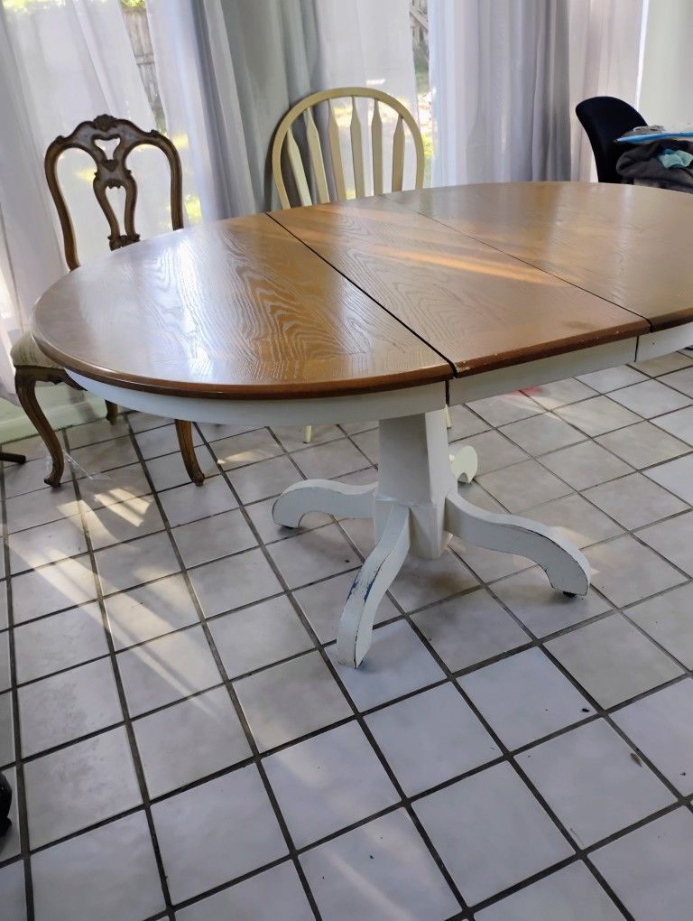 Sturdy Wooden Table W Leaf