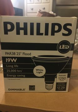 6 Phillips LED PAR38 white 19w Long Life 25,000 hrs Energy Saving