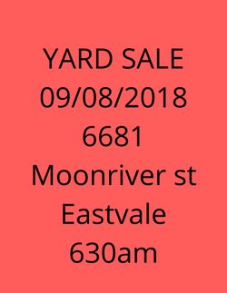 Yard Sale 09/08/2018