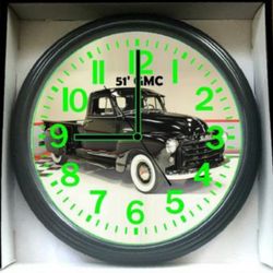 1951 GMC Truck Glow In The Dark Wall Clock New!