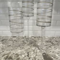 Mikasa Glass Candle Holders Set Of 3