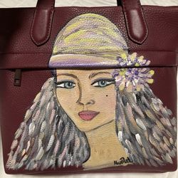New Faux LeatherHand-painted Backpack For Women/girls