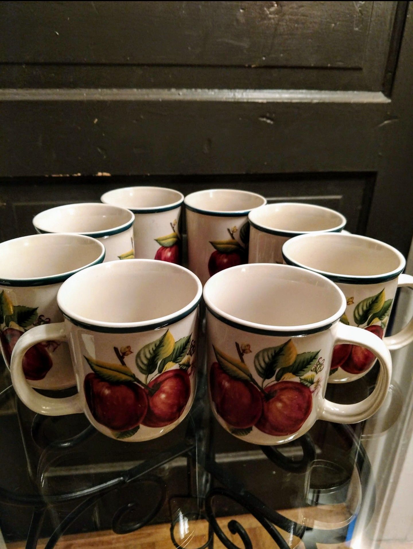 China Pearl "Casuals" Apple Coffee Mugs