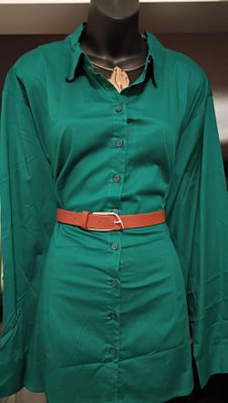 Green Long Sleeve Button-Down Shirt