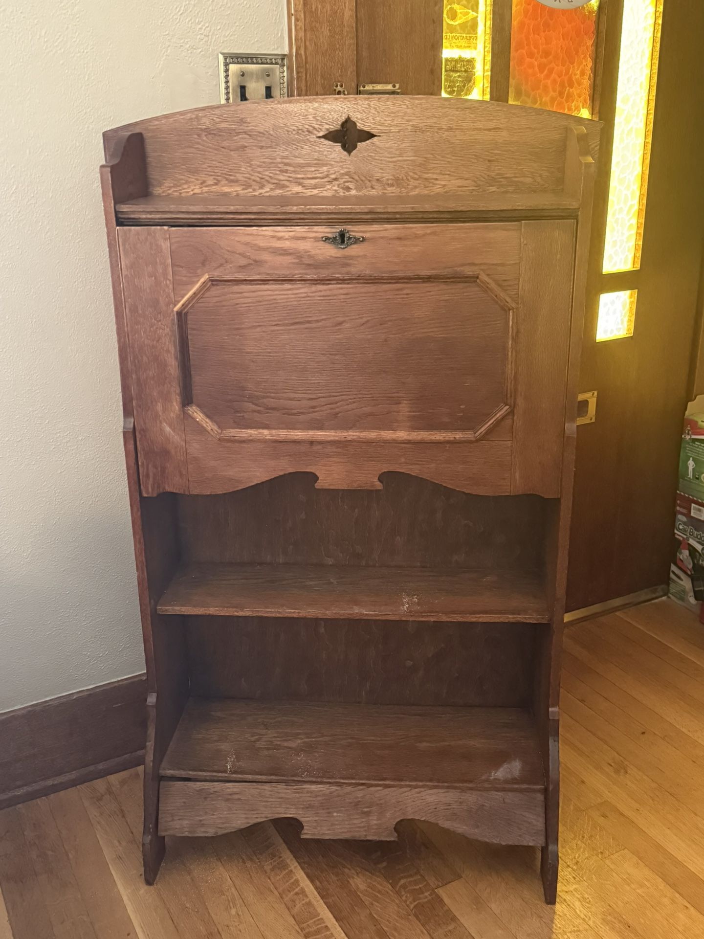 Antique Solid Wood Secretary Desk Book Case