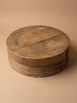 Antique Round Wooden Storage Box