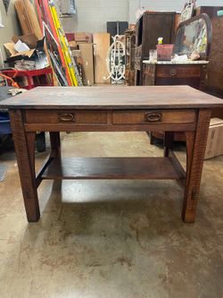 Signed Gustav Stickley Arts & Crafts / Mission Desk Circa Pre-WWl