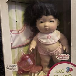 Berenguer Lots to Love Babies "Playful Patti Mealtime" doll, a 10-inch 