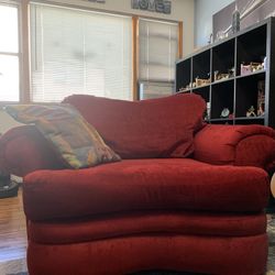 Comfortable Oversized Chair With Matching Ottoman 