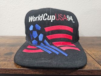 Vintage Adidas Snapback Hat 1994 World Cup Black
