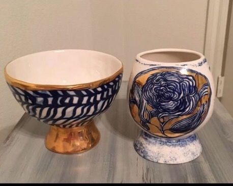 Anthropologie Jardin Des Plantes Bowl & Vase