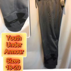 Brand New Under Armour Youth Boys Gray Jogging Pants size XL
