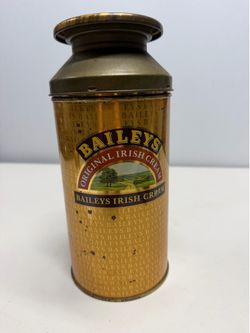 Vintage Baileys Irish Cream Gold Metal Canister