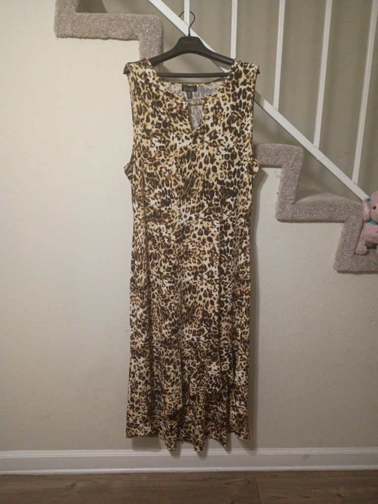 THALIA SODI XXL Leopard Brown Black Gold Print Dress