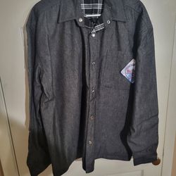 Vintage Marlboro Guts Grit Gear 2003 XL Black Denim Reversible Flannel Lined Jacket